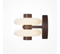Maytoni Applique a LED Nuvem, marrone, vetro opalino, altezza 15 cm, dimmerabile Maytoni
