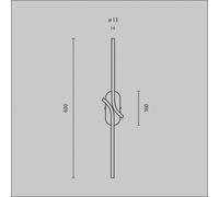 Maytoni Applique a LED RENAISSANCE, ottone/marmo, altezza 63 cm, 2 luci. Maytoni