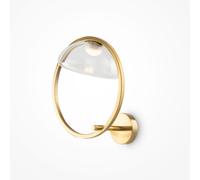 Applique Da Parete Moderno Lunare Metallo Ottone Vetro Luce Led 5W