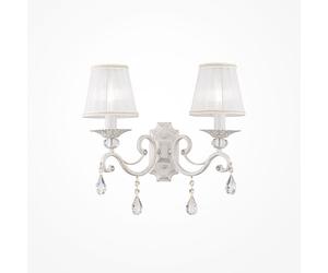 Maytoni Applique da parete classica con paralumi in tessuto Grace Bianco/Oro 40W