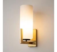 Applique Contermporanea Fortano 1 Luce Metallo Ottone Diffusore Vetro Bianco