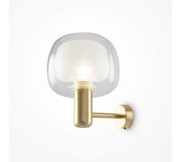 Applique Contemporanea Vision Alluminio Oro 1 Luce Diffusore In Vetro Trasp