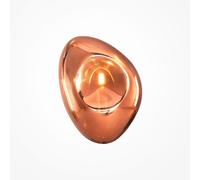 Applique Contemporanea Mabell Metallo Nero 1 Luce Diffusore Vetro Rame