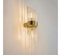 Maytoni applique Frame, a 2 luci, altezza 46 cm, oro/trasparente Maytoni