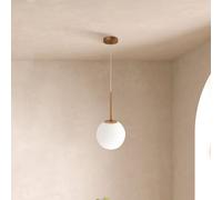 Lampadario Minimal Basic Form Grande In Metallo Oro 1 Luce E Diffusore Bianco [EEK: A++]