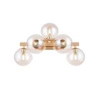 MAYTONI DALLAS lampada da parete interna oro - applique moderna a 5 luci (max. 28 W) - lampada da parete per soggiorno, camera da letto e corridoio - metallo e vetro bianco