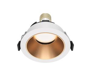 MAYTONI DECORATIVE LIGHTING Moderna Lampada da Incasso da Soffitto, Spot, Design basic, Alluminio bianco e dorato, per 1 lampadina 1 X GU10, 15W, IP 20