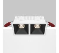 Maytoni Faretto da incasso quadrato con doppio diffusore a led Alfa Bianco/Nero