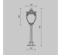 Lampada Da Terra Classica Da Esterno Alluminio Bronzo Luce1E27 60W Ip44