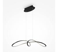 Lampadario A Sospensione Moderno Curve Alluminio Nero 1 Luce Led 42W