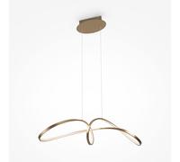 Lampadario A Sospensione Moderno Curve Alluminio Oro 1 Luce Led 42W