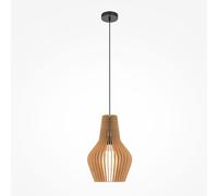 Maytoni Lampada a sospensione con diffusore in legno design moderno Roots Legno