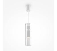 Lampadario Sospensione Moderno Dynamics Alluminio Bianco Vetro 1 Luce Gu10 50W