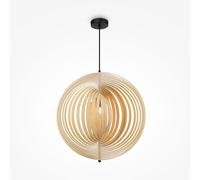 Maytoni lampada a sospensione Roots, forma sferica, Ø 60 cm, legno/nero Maytoni