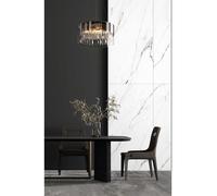 SOSPENSIONE WONDERLAND OTTONE CON CRISTALLI TRASPARENTI 6 LUCI