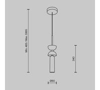 Maytoni Lampada a sospensione singola moderna con dettagli in marmo e diffusore