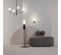 Maytoni Lampadario moderno con diffusori in vetro a forma di fungo Memory Nero 6 [EEK: A]