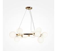 Lampadario Contemporaneo Dallas Metallo Bianco 11 Luci Diffusori Vetro Bianco
