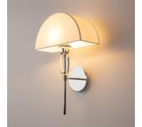 Applique Contemporanea Prima Metallo Cromo Diffusore Cotone Bianco