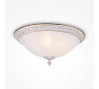 Plafoniera Contemporanea Pascal Metallo Bianco 3 Luci Diffusori Vetro