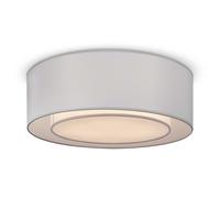 Maytoni Lampada da soffitto rotonda grande con paralume in tessuto dalle linee m
