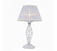 Maytoni Lampada da Tavolo in stile classico con paralume in tessuto Grace Bianco