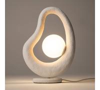 Maytoni Lampada da tavolo LED Opus, bianco, metallo/vetro, altezza 38 cm Maytoni