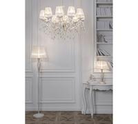 Maytoni Lampada da Terra in stile classico con paralume in tessuto Grace Bianco/
