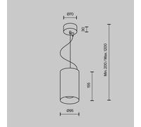 Maytoni lampada LED a sospensione Efir, oro opaco, Ø 9,5 cm, 25 W, 38° Maytoni