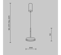 Maytoni lampada LED a sospensione El, Ø 15,3 cm, oro, alluminio Maytoni