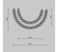 Maytoni Lampada LED a sospensione Golden Cage, in 2 parti, altezza 84 cm Maytoni