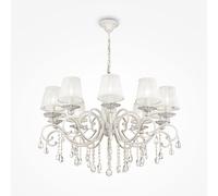 Maytoni Lampadario classico in metallo a dieci braccia con pendenti in cristallo