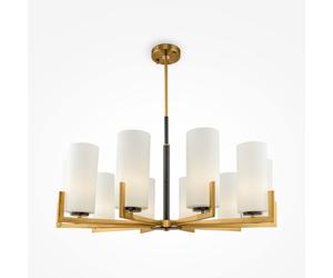 Maytoni Lampadario grande con dieci diffusori in vetro in stile moderno Fortano