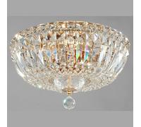 Plafoniera Contemporanea Basfor Metallo Oro 3 Luci Diffusori Tessile [EEK: A++]