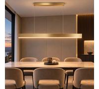 Maytoni Lampadario moderno con diffusore LED lineare Step Oro 30W Lumen 2400 300