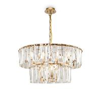 Maytoni Lampadario moderno con doppi diffusori in vetro Puntes Oro 40W [EEK: A+]