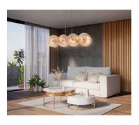 Maytoni Lampadario moderno con struttura dorata e diffusori in vetro Aster Oro 4