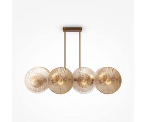 Maytoni Lampadario moderno con struttura dorata e diffusori in vetro Aster Oro 4