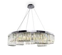 Maytoni Lampadario moderno grande in metallo con diffusori in vetro Colline Crom