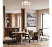 Maytoni plafoniera Bergamo, bianco/nero, lino, Ø 52 cm Maytoni