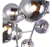Lampadario Contemporaneo Dallas Metallo Cromo 12 Luci Diffusori Fumè