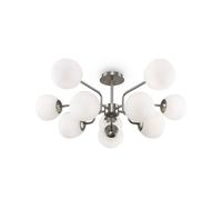 Maytoni plafoniera Erich, color nichel, vetro/metallo a 10 luci Maytoni