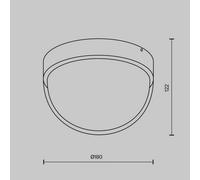 Maytoni Plafoniera LED da esterni Mon, grafite, Ø 18 cm, IP65, 3.000K Maytoni