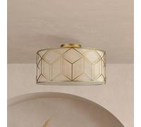 Maytoni plafoniera Messina, Ø 43 cm, beige, lino Maytoni