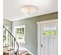 Plafoniera Contemporanea Pascal Metallo Bianco 3 Luci Diffusori Vetro [EEK: A++]