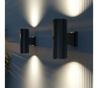 Lampada Da Parete Moderna Da Esterno Metallo Nero Luce2E27 60W Ip54