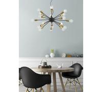 Maytoni Sospensione grande con montatura in metallo e 18 lampadine Jackson Nero