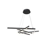Lampadario A Sospensione Moderno Line Alluminio Nero 6 Luci Led 79W