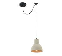 Lampadario Industrial Broni Metallo Nero 1 Luce Diffusore Calcestruzzo Grigio