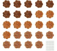 MayuMay 24 pezzi in feltro per decorazioni floreali, 3 cm in tessuto non tessuto, decorazioni con 30 adesivi per fai da te, matrimoni, biglietti di nozze, confezioni regalo, cucito, scrapbooking